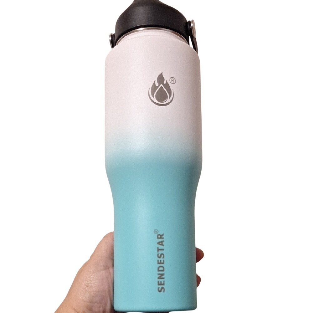 Sendestar 32oz Double Wall Stainless Steel Insulated Water‎ Bottle White Tiffany